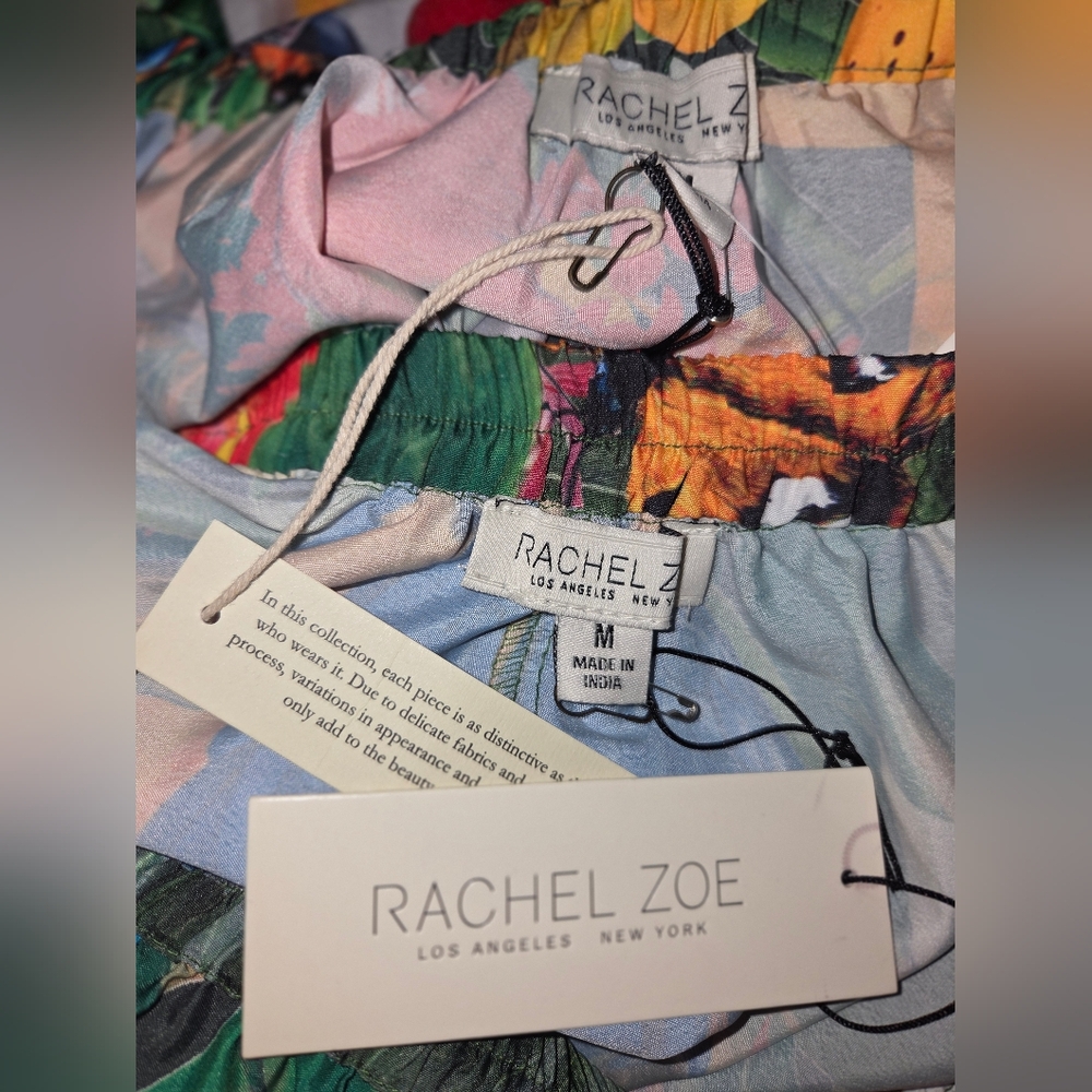 Rachel Zoe Tropical Off-Shoulder Maxi Set in Green, Yellow & Pink - Picture 4 of 6
